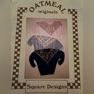 Oatmeal Originals Square Designs Pattern Vintage